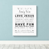 Moderne boerderij gepersonaliseerde familie regels canvas afdruk (Insitu (Houten vloer))