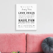 Moderne boerderij gepersonaliseerde familie regels canvas afdruk (Insitu (Woonkamer))