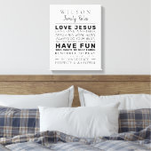 Moderne boerderij gepersonaliseerde familie regels canvas afdruk (Insitu (Slaapkamer))