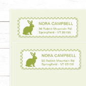 Moderne boerderij Green Hare Gingham Retouradres Etiket