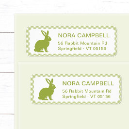 Moderne boerderij Green Hare Gingham Retouradres Etiket