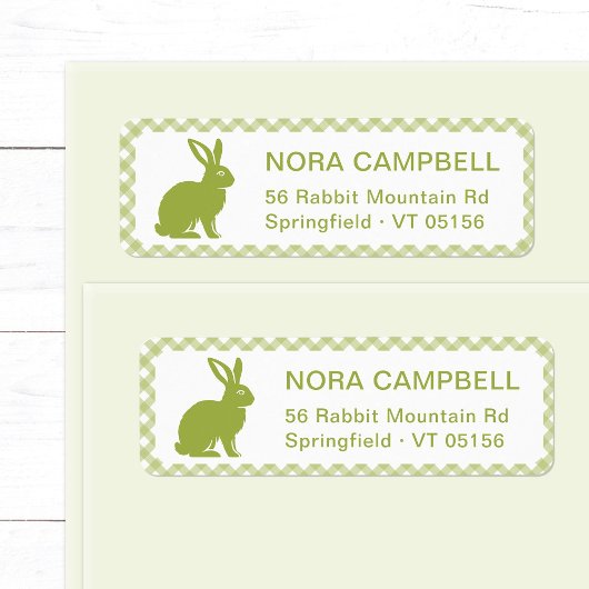 Moderne boerderij Green Hare Gingham Retouradres Etiket