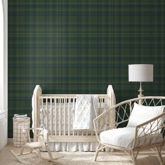 Moderne boerderij Green Plaid Rustieke Lodge Cabin Behang