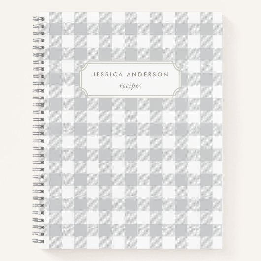 Moderne boerderij Grijze Buffel Check recept Notitieboek (Voorkant)