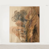 Moderne Boerderij Herfst Herfstlandschap Schildere Wandkleed (Voorkant)