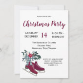 Moderne boerderij Ice Schaatsen kerstfeest Kaart (Voorkant)