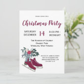 Moderne boerderij Ice Schaatsen kerstfeest Kaart (Staand voorkant)