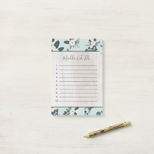 Moderne Boerderij Kerstbloem op Hout Te Doen Post-it® Notes (Op bureau)