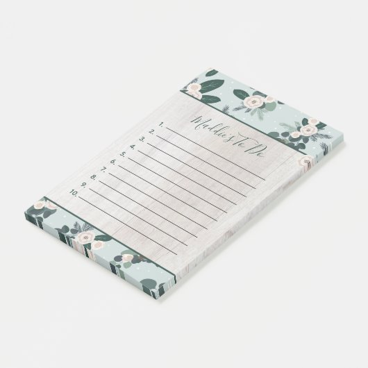 Moderne Boerderij Kerstbloem op Hout Te Doen Post-it® Notes (Schuin)