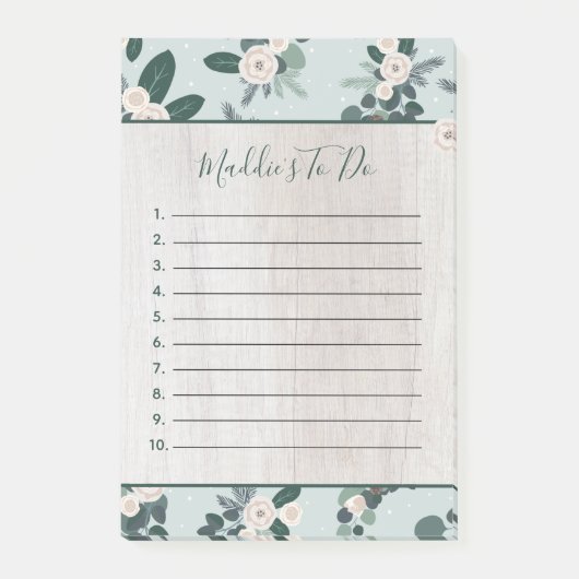 Moderne Boerderij Kerstbloem op Hout Te Doen Post-it® Notes (Voorkant)