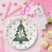 Moderne boerderij kerstboom papieren bordje (Feest)