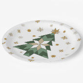 Moderne boerderij kerstboom papieren bordje (Gekanteld)