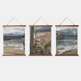 Moderne boerderij landschapskunst hangend wandkleed