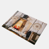 Moderne Boerderij Lantaarn Hout Housewarming Gift Deurmat (Schuin)