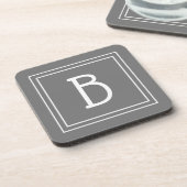 Moderne boerderij monogram grijs & wit initiaal bier onderzetter (Linkerzijde)