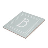 Moderne boerderij monogram groen & wit initiaal tegeltje (Zijkant)