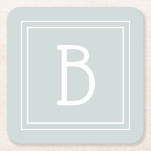 Moderne boerderij monogram groene & witte initiaal kartonnen onderzetters