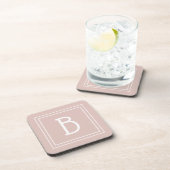 Moderne boerderij monogram roze & witte initiaal bier onderzetter (Rechterzijde)