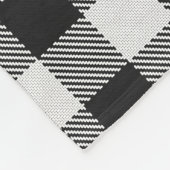 Moderne Boerderij Monogram Zwart Wit Plaid Fleece Deken (Hoek)