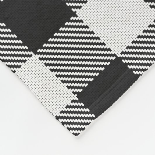 Moderne Boerderij Monogram Zwart Wit Plaid Fleece Deken (Hoek)