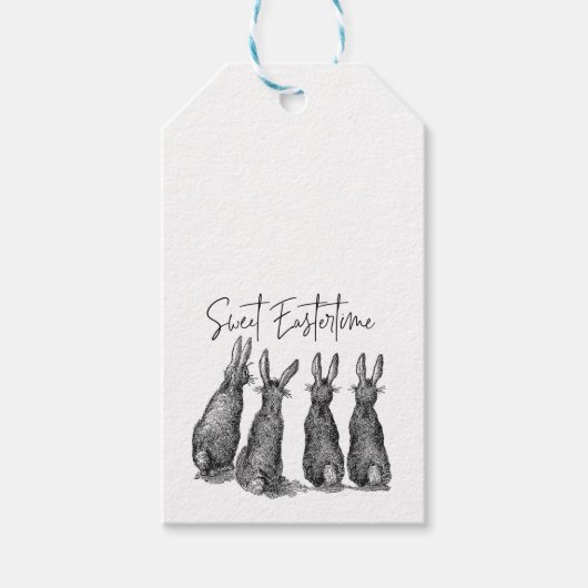 Moderne  boerderij Paaskonijnen Cadeaulabel (Voorkant)