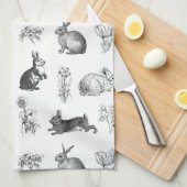 Moderne  boerderij Paaskonijnen Theedoek (Quarter Fold)