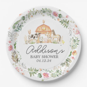 Moderne Boerderij papier bord, groen boerderij pla Papieren Bordje