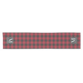 Moderne boerderij rode Buffalo geruite monogram Korte Tafelloper (Horizontaal)