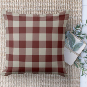 Moderne Boerderij Rood & Beige Buffelbank Plaid Kussen
