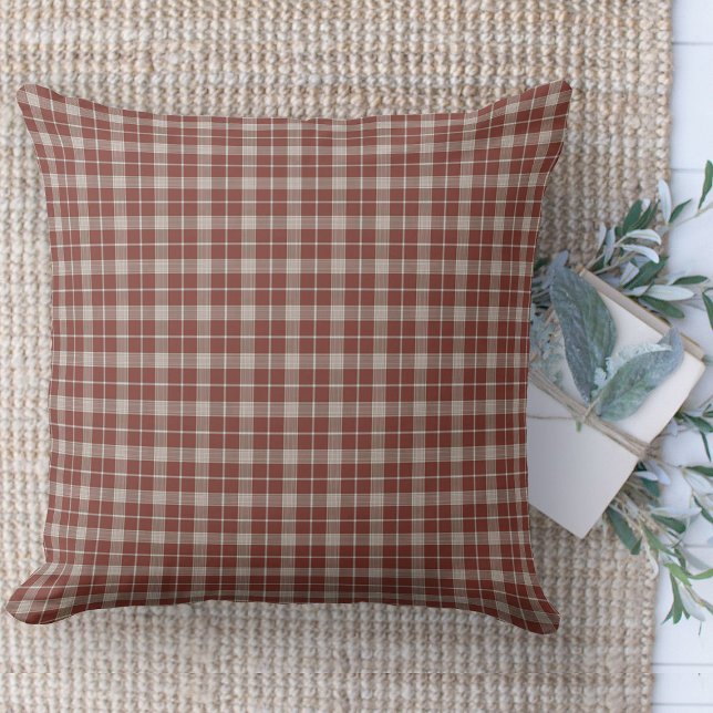 Moderne boerderij rood en wit geruite bank kussen (Modern farmhouse throw pillow red and white window pane plaid couch pillow )