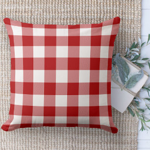Moderne Boerderij Rood & Wit Buffelbank Plaid Kussen