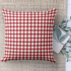 Moderne boerderij rood & wit gingham bank kussen