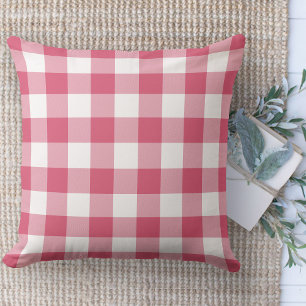 Moderne Boerderij Roze & Witte Buffel Plaid Couch Kussen