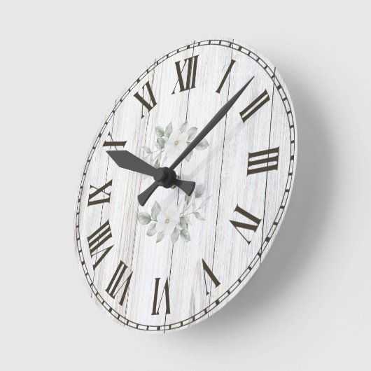 Moderne Boerderij Rustiek Hout Bloemen Familienaam Ronde Klok (Hoek)