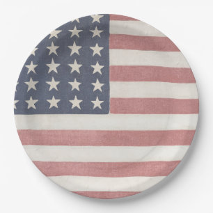 Moderne boerderij rustieke Amerikaanse vlag Papieren Bordje