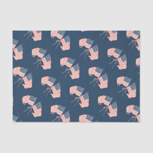 Moderne boerderij rustieke Amerikaanse vlag Tissuepapier (Voorkant)