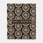 Moderne boerderij rustieke oude Mode houten wiel Fleece Deken (Voorkant)