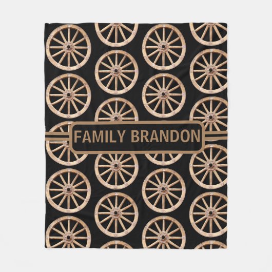 Moderne boerderij rustieke oude Mode houten wiel Fleece Deken (Voorkant)