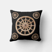 Moderne boerderij rustieke ouderwetse houten wiel kussen (Achterkant)