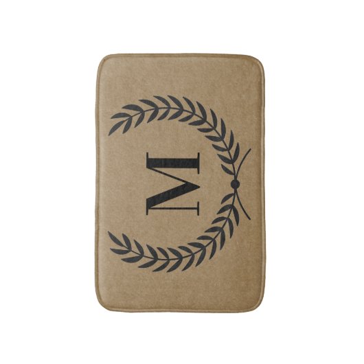 Moderne Boerderij Stijl Laurel met Monogram Badmat (Voorkant Verticaal)