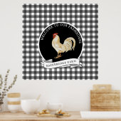 Moderne boerderij stijl Rooster Plaid Poster (Keuken)