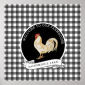 Moderne boerderij stijl Rooster Plaid Poster (Voorkant)