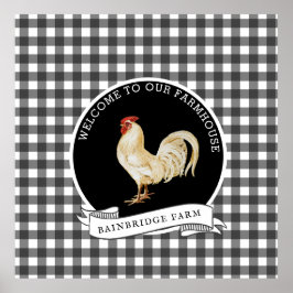 Moderne boerderij stijl Rooster Plaid Poster