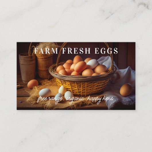 Moderne Boerderij verse eieren kippeneieren Visitekaartje (Voorkant)