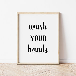 Moderne boerderij wast uw handen in de badkamer poster