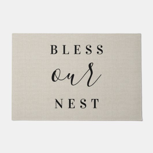 Moderne boerderij zegene ons nest deurmat (Voorkant)