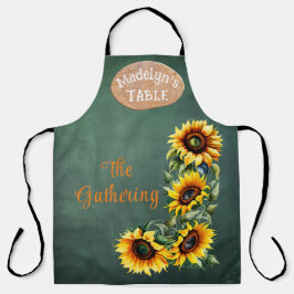 Moderne boerderij zonnebloem botanische gepersonal schort