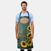 Moderne boerderij zonnebloem botanische gepersonal schort (Gedragen)