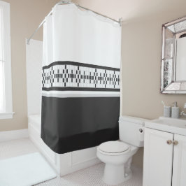 Moderne Boerderij Zwart-wit Classy Douchegordijn