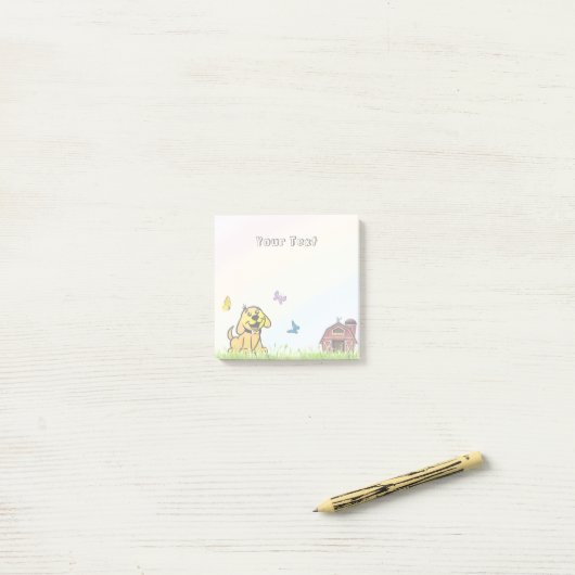 Moderne boerderijdier hond regenboog kinderen post-it® notes (Op bureau)